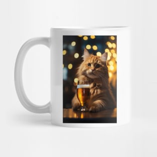 Hard Working Hard Drinking Cat Mug